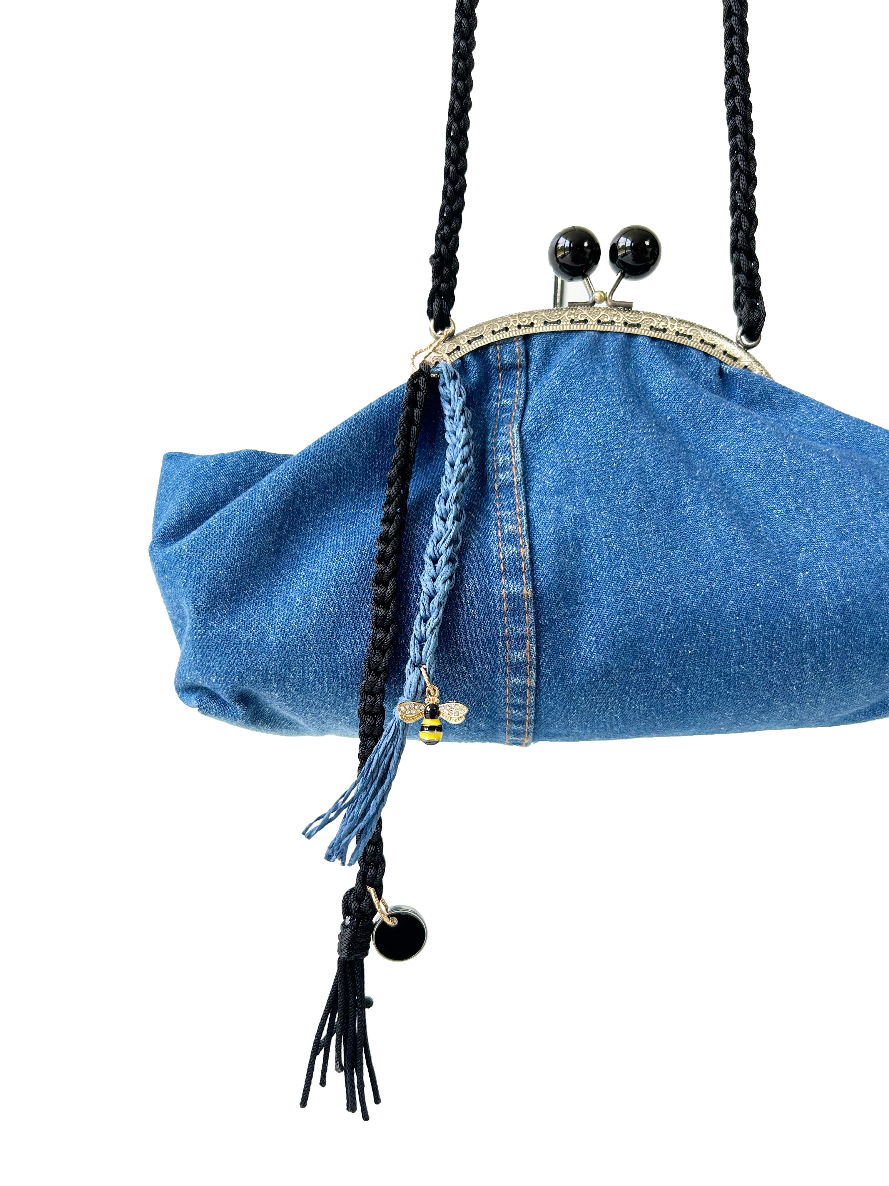 CHARLOTTE DENIM CLUTCH BAG